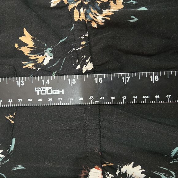 Torrid Floral Button Front Collared Midi Shirt Dress 3/4 Sleeve Black Size 1 - Picture 15 of 16